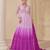 Pink ombre georgette embroiderey sequence work anarkali suit set with dupatta