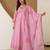 Lightpink art silk embroidery sequence work anarkali kurta pant set with dupatta