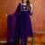 Purple georgette embroidery sequence work anarkali kurta pant dupatta set