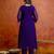Purple georgette embroidery sequence work anarkali kurta pant dupatta set