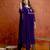 Purple georgette embroidery sequence work anarkali kurta pant dupatta set