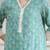 Turquoise georgette embroidery sequence work anarkali kurta pant dupatta set