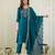 Morpeach art silk hand work embroidery sequence work kurta pant dupatta set