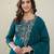 Morpeach art silk hand work embroidery sequence work kurta pant dupatta set