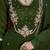 Darkgreen art silk beads embroidery with sequence work kurta pant set with dupatta
