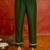 Darkgreen art silk beads embroidery with sequence work kurta pant set with dupatta