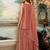 Orange satin beads embroidery work kurta palazzo suit set with dupatta