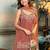 Orange satin beads embroidery work kurta palazzo suit set with dupatta