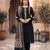 Black cotton embroidery work kurta pant set with dupatta for women