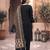 Black cotton embroidery work kurta pant set with dupatta for women