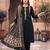 Black cotton embroidery work kurta pant set with dupatta for women