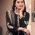 Black cotton embroidery work kurta pant set with dupatta for women