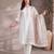 White cotton embroidery work kurta pant set with dupatta for women
