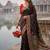 Black Color Embroidery And Jaqurad Weaving Work Silk Blend Saree