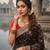 Black Color Embroidery And Jaqurad Weaving Work Silk Blend Saree