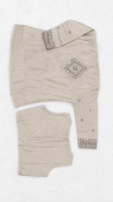 Regal ivory wedding sharara suit with bits and embroidered work 4
