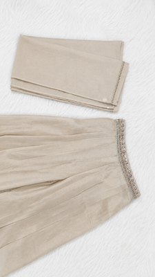 Regal ivory wedding sharara suit with bits and embroidered work 5