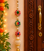 handmade decorative multicolour gota beads hanging for decorationbell hanging for diwali decoration (pack of 2)