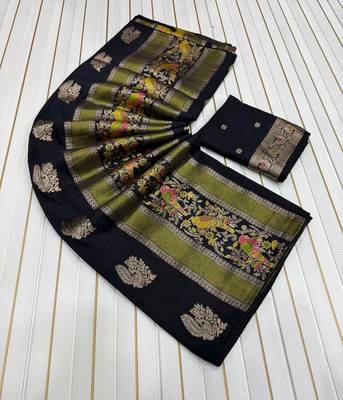 Black Color Jaqurad Weaving Work Georgette Saree 3