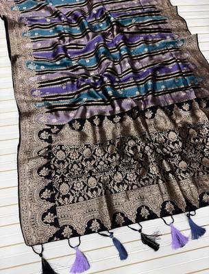Black Color Jaqurad Weaving Work Georgette Saree 1