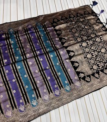 Black Color Jaqurad Weaving Work Georgette Saree 2