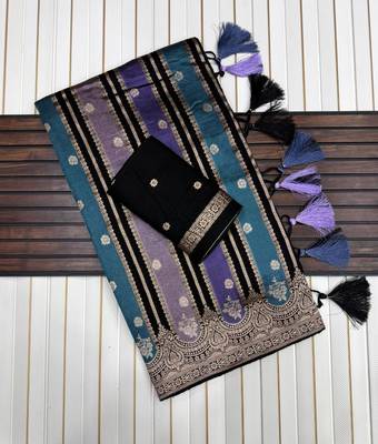 Black Color Jaqurad Weaving Work Georgette Saree 3