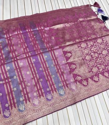 Pink Color Jaqurad Weaving Work Georgette Saree 2
