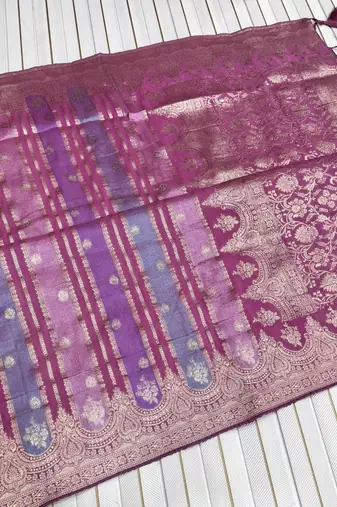 Pink Color Jaqurad Weaving Work Georgette Saree