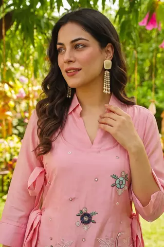  Embroidery Work Viscose Fabric Straight Kurta Palazzo and Jacket Set