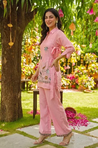  Embroidery Work Viscose Fabric Straight Kurta Palazzo and Jacket Set