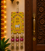 handmade mdf cow shubh labh door hangingdiwali door hangings festivals decor hanging (pack of 2)