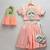 Peach Peacock Printed Chanderi Lehenga Set