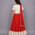 Red Off White Embroidered Chanderi Lehenga Set