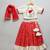 Red Off White Embroidered Chanderi Lehenga Set