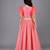 Coral Pink Ruffled Blouse With Cotton Zari Lehenga Set