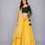 Black Embroidered Blouse With Cotton Zari Lehenga Set