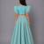 Blue Ruffled Blouse With Cotton Zari Lehenga Set