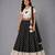 Black  Off White Embroidered Chanderi Lehenga Set