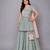 Green Pink Lotus Printed Lehenga Set