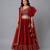 Maroon Chanderi Off Shoulder Lehenga Set