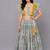 Blue Orange Parrot Printed Lehenga Set