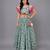Green Pink Bees Printed Lehenga Set