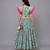 Green Pink Bees Printed Lehenga Set