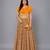 Beige Orange Frill Printed Lehenga Set