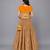 Beige Orange Frill Printed Lehenga Set