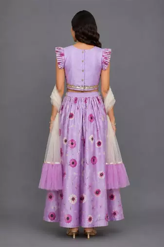 Light Purple Floral Lehenga Set