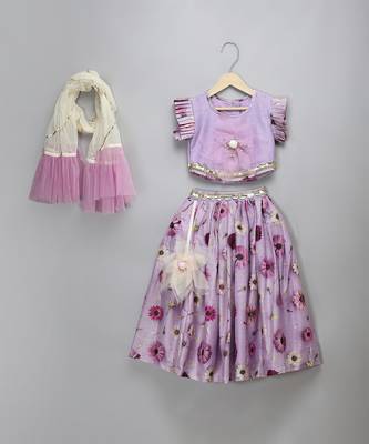 Light Purple Floral Lehenga Set 3