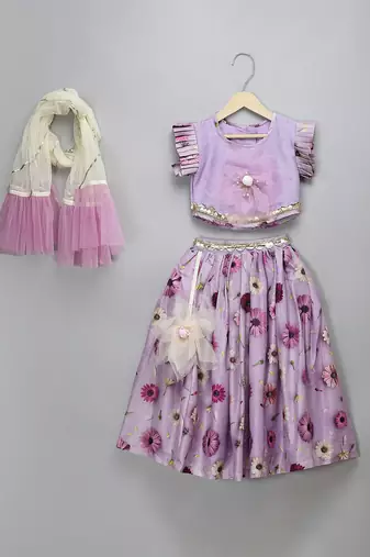 Light Purple Floral Lehenga Set