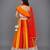 Multicolor Orange Frill Organza Lehenga Set