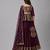 Purple Brocade Kurti Lehenga Set
